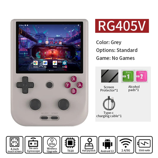 RG405V Video Handheld Game Console 4" IPS HD Touch Screen Android 12 System T618 64-Bit Wifi Portable Retro Game Player